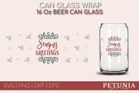 Christmas Can Glass Wrap SVG Bundle | Libbey Can Glass SVG SVG Petunia Digital Design 
