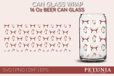 Christmas Can Glass Wrap SVG Bundle | Libbey Can Glass SVG SVG Petunia Digital Design 