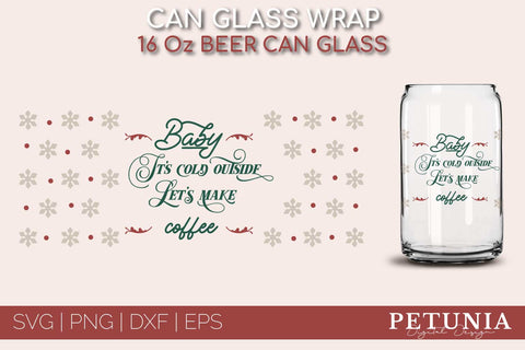 Christmas Can Glass Wrap SVG Bundle | Libbey Can Glass SVG SVG Petunia Digital Design 