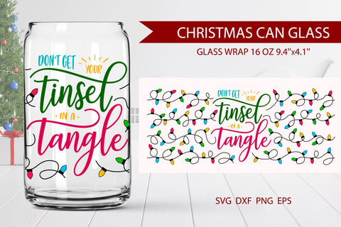 Christmas can glass wrap SVG KMarinaDesign 