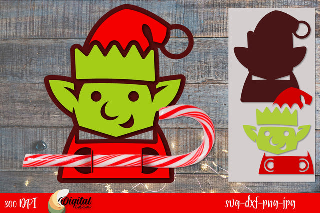 Christmas candle holder 3D LaserCut. Layered Elf. SVG Evgenyia Guschina 