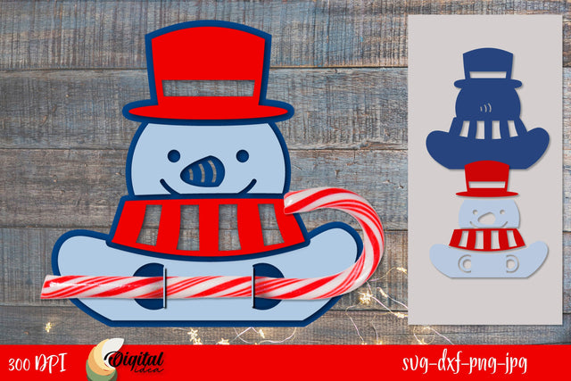 Christmas candle holder 3D LaserCut. Layered Snowman. SVG Evgenyia Guschina 