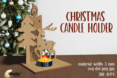 Christmas Candle holders Laser Cut. Laser Candle Holders SVG Evgenyia Guschina 