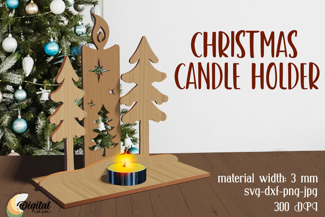 Christmas Candle holders Laser Cut. Laser Candle Holders SVG Evgenyia Guschina 