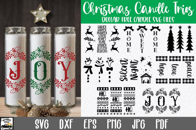 Christmas Candle Sets SVG Bundle - Dollar Tree Candle Files SVG Old Market 