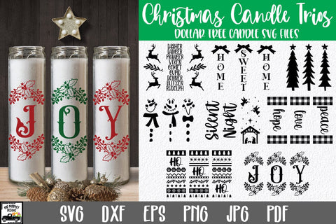 Christmas Candle Sets SVG Bundle - Dollar Tree Candle Files SVG Old Market 