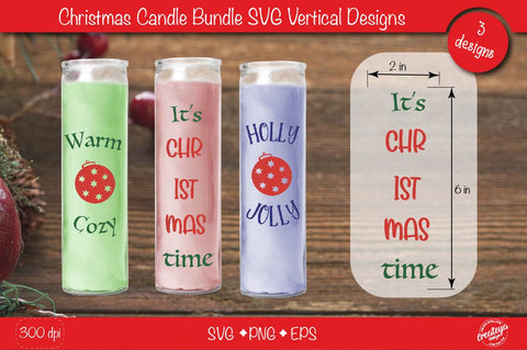Christmas candle SVG Bundle| Christmas vertical candles SVG Createya Design 