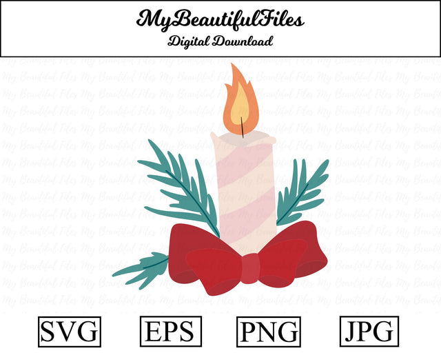 Christmas candle SVG MyBeautifulFiles 