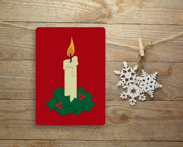 Christmas Candle with Holly SVG Designed by Geeks 