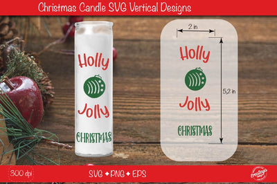 Christmas candles| Christmas candle SVG| Holly Jolly| Dollar tree Christmas candle SVG SVG Createya Design 