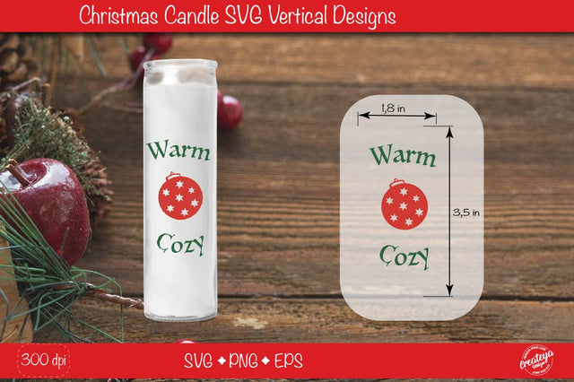 Christmas candles| Christmas candle SVG| Warm Cozy Dollar tree Christmas candle SVG SVG Createya Design 