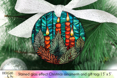 Christmas Candles Ornament Design Sublimation Designs by Ira 