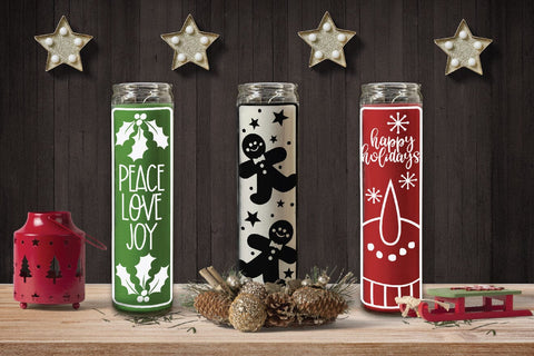 Christmas Candles SVG Bundle #2 - Dollar Tree Candle Files SVG Old Market 