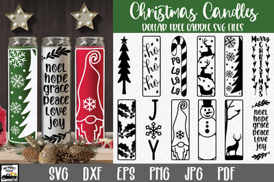 Christmas Candles SVG Bundle - Dollar Tree Candle Files SVG Old Market 