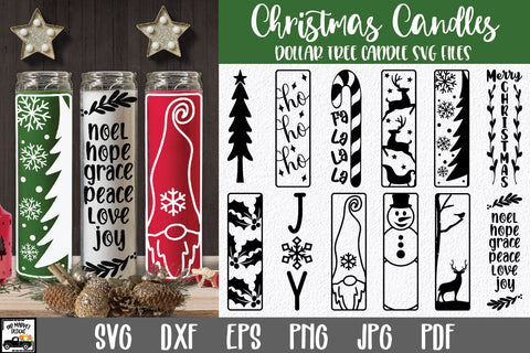 Christmas Candles SVG Bundle - Dollar Tree Candle Files SVG Old Market 
