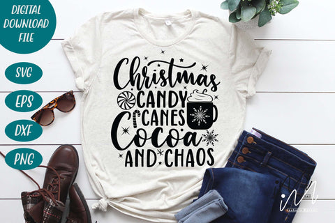Christmas candy canes Cocoa and Chaos svg, Christmas svg, Cut files, Christmas Cricut, Christmas Holiday, Svg, T-shirt, Winter svg, Snow svg SVG Isabella Machell 