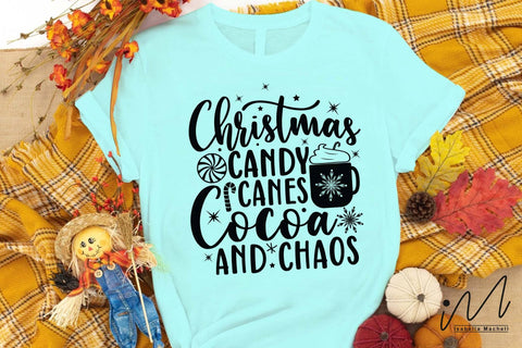 Christmas candy canes Cocoa and Chaos svg, Christmas svg, Cut files, Christmas Cricut, Christmas Holiday, Svg, T-shirt, Winter svg, Snow svg SVG Isabella Machell 