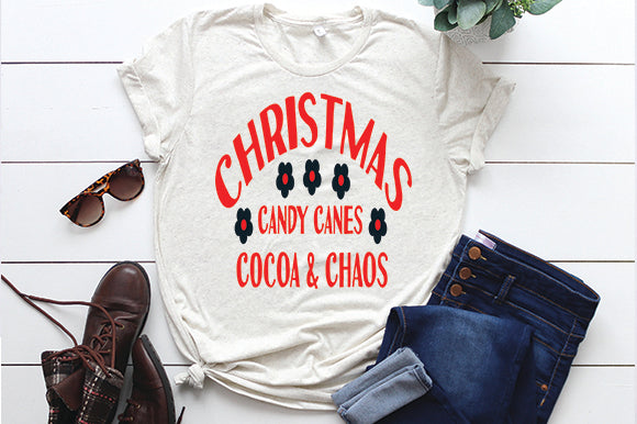 Christmas, candy canes, cocoa & chaos SVG thesvgfactory 