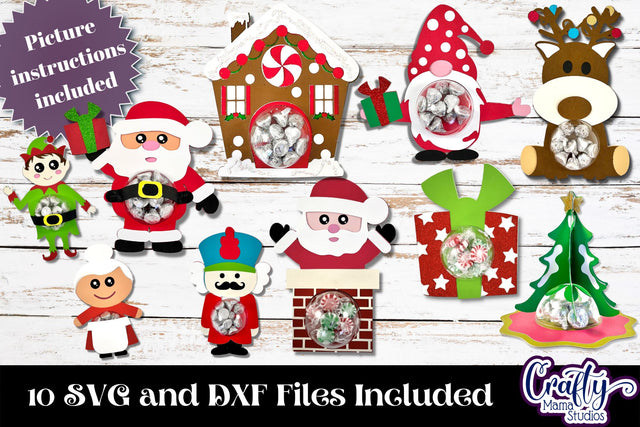 Christmas Candy Dome Holder, Candy Ornament Dome Mega Bundle SVG Crafty Mama Studios 