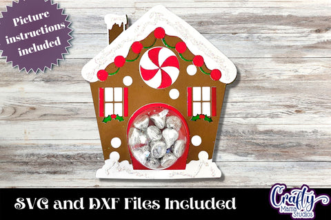 Christmas Candy Dome Holder Candy Ornament Gingerbread House SVG Crafty Mama Studios 