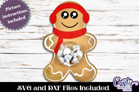 Christmas Candy Dome Holder, Candy Ornament Gingerbread Svg SVG Crafty Mama Studios 