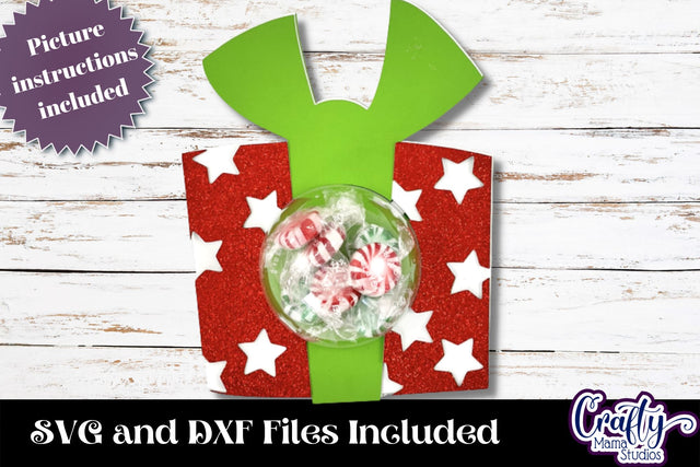 Christmas Candy Dome Holder, Candy Ornament Present Svg SVG Crafty Mama Studios 