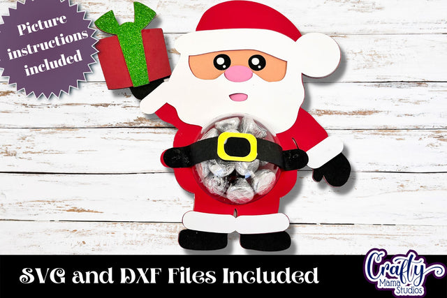 Christmas Candy Dome Holder, Candy Ornament Santa Claus Svg SVG Crafty Mama Studios 