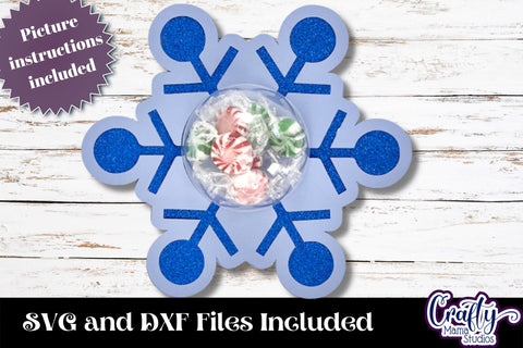 Christmas Candy Dome Holder, Candy Ornament Snowflake Svg SVG Crafty Mama Studios 