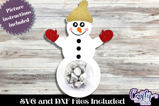 Christmas Candy Dome Holder, Candy Ornament Snowman Svg SVG Crafty Mama Studios 