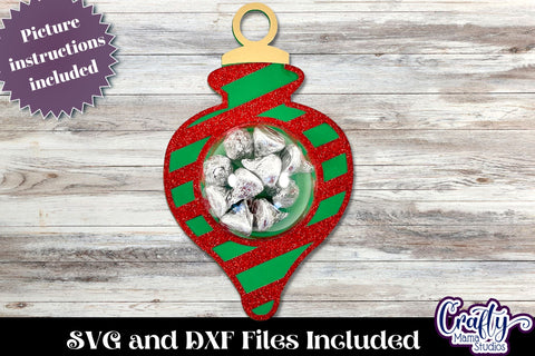 Christmas Candy Dome Holder, Candy Striped Ornament Svg SVG Crafty Mama Studios 