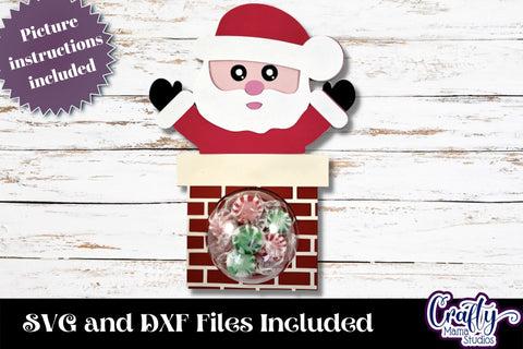 Christmas Candy Dome Holder, Santa Chimney Candy Ornament 3D SVG Crafty Mama Studios 