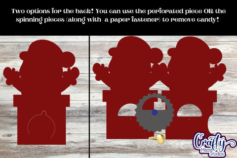 Christmas Candy Dome Holder, Santa Chimney Candy Ornament 3D SVG Crafty Mama Studios 