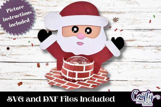 Christmas Candy Dome Holder, Santa Chimney Candy Ornament SVG Crafty Mama Studios 