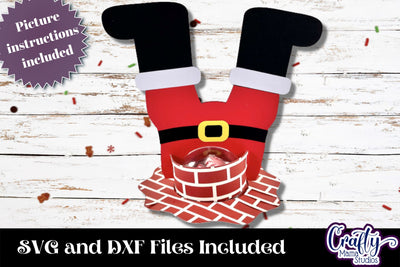 Christmas Candy Dome Holder, Santa Legs In Chimney Candy Svg SVG Crafty Mama Studios 