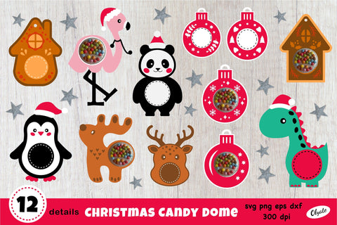 Christmas Candy Dome Ornament Bundle. Candy Holder SVG SVG Olga Terlyanskaya 