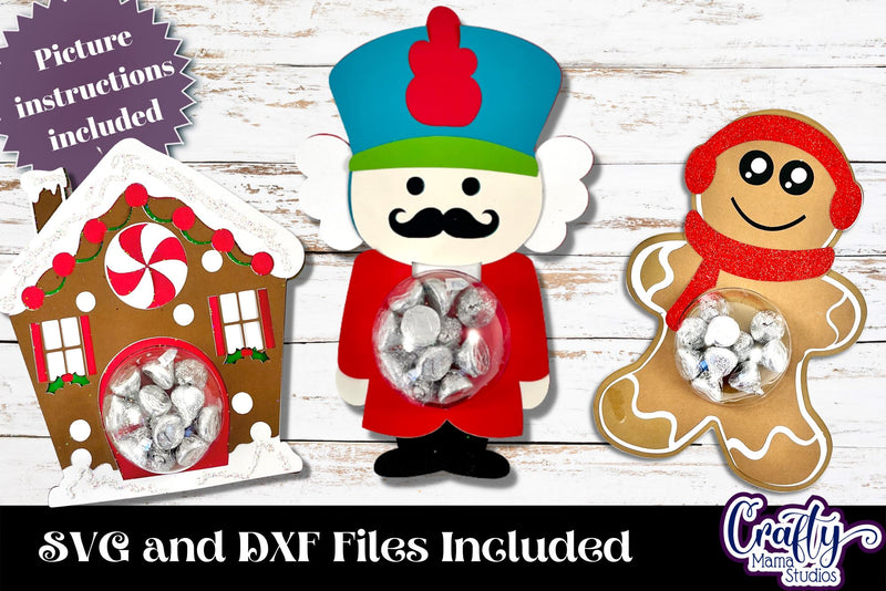 Christmas Candy Dome Ornaments Bundle 4, Paper Candy Holder SVG Crafty Mama Studios 