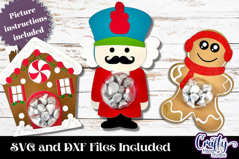 Christmas Candy Dome Ornaments Bundle 4, Paper Candy Holder SVG Crafty Mama Studios 