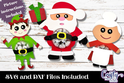 Christmas Candy Dome Ornaments Bundle 6, Paper Candy Holder SVG Crafty Mama Studios 
