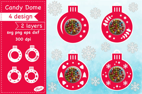 Christmas Candy Dome Ornaments. Candy Holder SVG. SVG Olga Terlyanskaya 