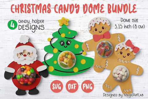 Christmas Candy Dome SVG Bundle | Christmas Candy Holders 3D Paper MagicArtLab 