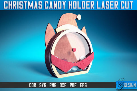 Christmas Candy Holder Laser Cut SVG | Candy Holder Laser Cut SVG Design | CNC Files SVG Fly Design 