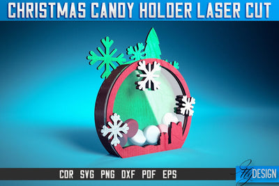 Christmas Candy Holder Laser Cut SVG | Candy Holder Laser Cut SVG Design | CNC Files SVG Fly Design 
