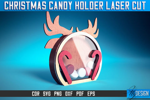 Christmas Candy Holder Laser Cut SVG | Candy Holder Laser Cut SVG Design | CNC Files SVG Fly Design 