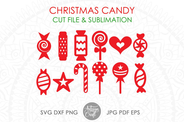Christmas candy SVG, candy clipart, sublimation PNG SVG Artisan Craft SVG 