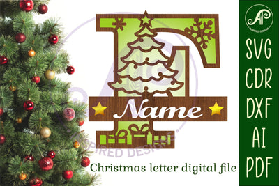 Christmas Capital Monogram Letter F SVG SVG APInspireddesigns 