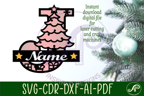 Christmas Capital Monogram Letter J SVG SVG APInspireddesigns 