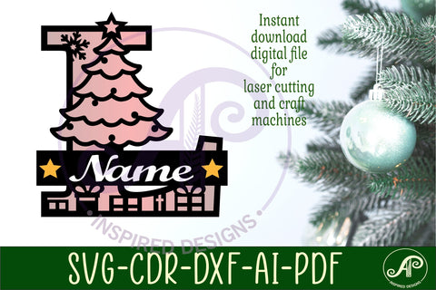 Christmas Capital Monogram Letter L SVG SVG APInspireddesigns 