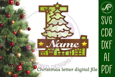 Christmas Capital Monogram Letter L SVG SVG APInspireddesigns 