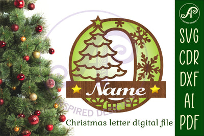 Christmas Capital Monogram Letter O SVG SVG APInspireddesigns 
