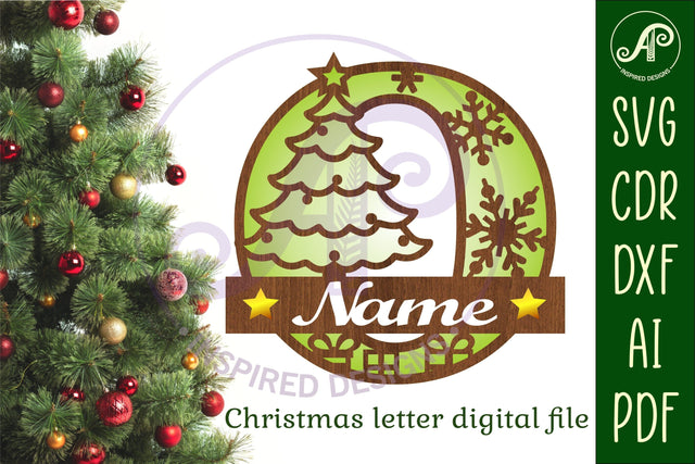 Christmas Capital Monogram Letter O SVG SVG APInspireddesigns 